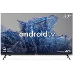 KIVI - 32 ', HD, Google Android TV, Black, 1366x768, 60 Hz, Sound by JVC, 2x8W, 33 kWh/1000h, BT5, HDMI ports 3