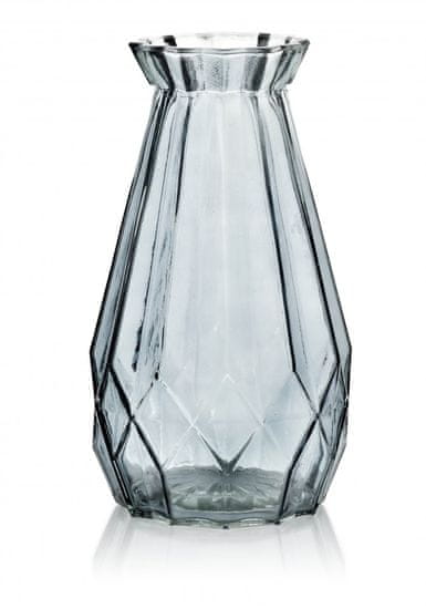 Mondex Sklenená váza Serenite 25 cm nebeská šedá