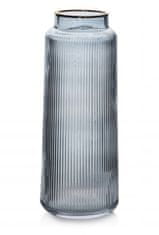 Mondex Sklenená váza Serenite 30 cm nebeská šedá/modrá