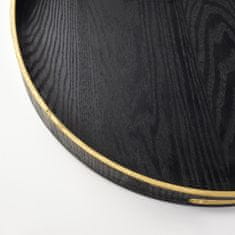 Mondex Súprava 3 okrúhlych podnosov Blanche čierno-zlatá