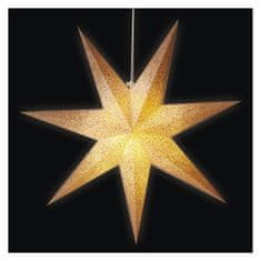 EMOS EMOS Vianočná hviezda papierová závesná so zlatými trblietkami na okrajoch, biela, 60 cm, vnútorná DCAZ07