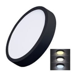 Solight Solight LED mini panel CCT, prisadený, 24W, 1800lm, 3000K, 4000K, 6000K, okrúhly, čierna farba WD174-B