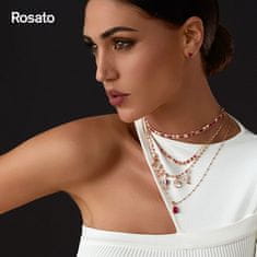 Rosato Elegantný bronzový náhrdelník so zirkónmi Cubica RZCU67