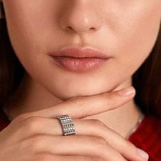 Rosato Blyštivý strieborný prsteň so zirkónmi Cubica RZCU57 (Obvod 58 mm)
