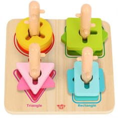 Tooky Toy Drevený triedič Farby Tvary Vzdelávacie ručné puzzle