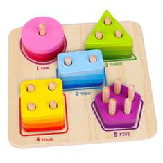 Tooky Toy Drevený geometrický triedič Učenie tvarov Počítanie