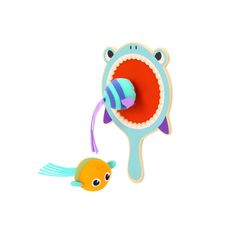 Tooky Toy Detská arkádová hra Drevená paleta so žralokom + 2 ryby na suchý zips na chytanie