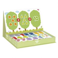 Tooky Toy Drevená magnetická skladačka Montessori pre deti, ktoré sa učia počítať čísla s ovocím 81 el.
