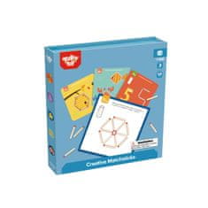 Tooky Toy Montessori drevené puzzle hra Puzzle magnetické zápalky pre deti 58 el.
