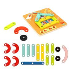 Tooky Toy Drevené puzzle kolíky Zvieracie vzory na hranie Certifikované FSC