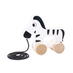 Tooky Toy Drevená hračka Zebra na ťahanie na šnúrke