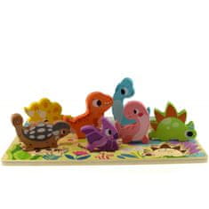 Tooky Toy Montessori Drevené puzzle Zvieratá Dinosaury Zodpovedajúce tvary