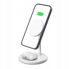 Tech-protect A21 MagSafe bezdrôtová nabíjačka na mobil / AirPods, biela