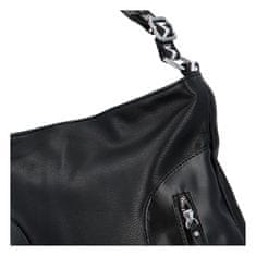 Newberry Dámska koženková crossbody kabelka s textilným uchom Barnet, čierna