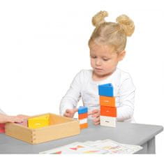 Masterkidz Drevené detské farebné bloky a poháre Trojuholníky Montessori hra