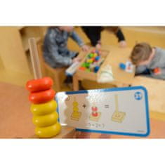 Masterkidz Veľké drevené šnurovacie hracie karty v škatuľke Montessori