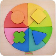 Masterkidz Farebné drevené geometrické puzzle Montessori