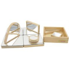 Masterkidz 6-dielne drevené obojstranné zrkadlové bloky Montessori
