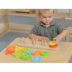 Masterkidz Montessori Drevené farebné bloky na triedenie tvarov
