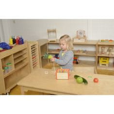 Masterkidz Detská drevená pokladňa + peniaze a kreditná karta Montessori