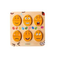Masterkidz Doska na emocionálne učenie Drevené vajíčka Čo je to humor? Montessori
