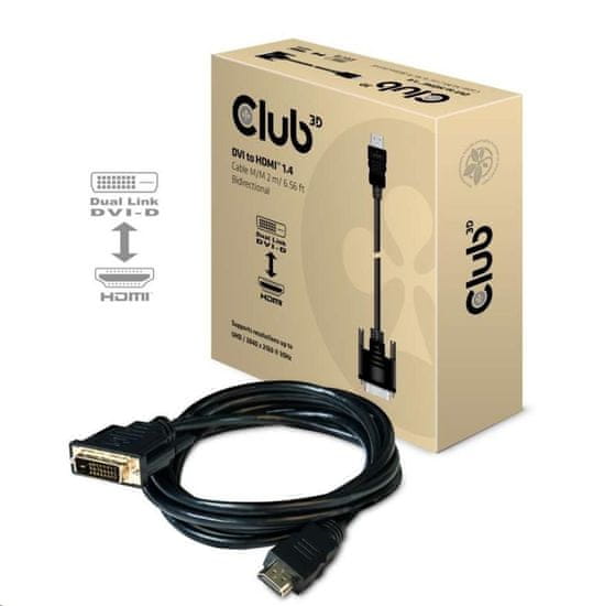 Club 3D Kábel DVI-D na HDMI 1.4 obojsmerný, (M/M) CAC-1210, 2 m