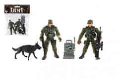 Teddies Sada vojaci so psom s doplnkami 6ks plast v sáčku