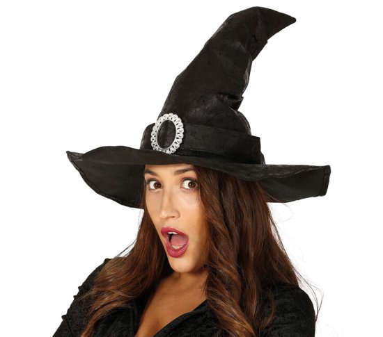 Guirca Čarodejnícky klobúk kožený čierny