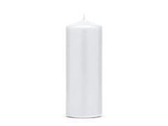 PartyDeco Valcové sviečky biele matné 1ks 15x6cm