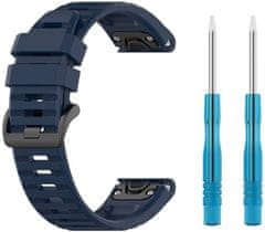 FIXED Silikónový remienok Silicone Strap pre Garmin QuickFit 22 mm, modrý, FIXSST-QF22MM-BL