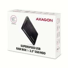 AXAGON EE25-A6M, USB 3.2 Gen 1 - SATA 6G 2.5" kovový RAW box, bezskrutkový