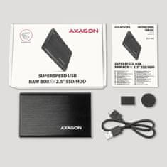 AXAGON EE25-A6M, USB 3.2 Gen 1 - SATA 6G 2.5" kovový RAW box, bezskrutkový
