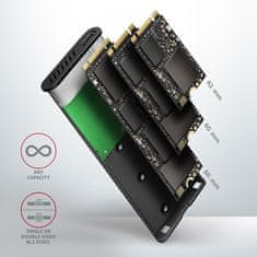 AXAGON EEM2-SBC, USB-C 3.2 Gen 2 - M.2 SATA SSD kovový RAW box, bezskrutkový