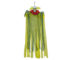 Guirca Visiaca dekorácia Strašidelný klaun zelený s efektmi 120cm