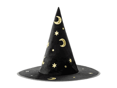 PartyDeco Detský čarodejnícky klobúk Temná noc