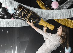 PartyDeco Fóliový balón supershape Šampanské Nový rok 39x98cm