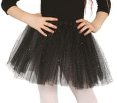 Guirca Detská sukňa tutu čierna s trblietkami 30cm