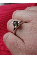 A-B A-B Súprava šperkov prívesok, náušnice a prsteň Lesná zelená s vltavínom v bielom zlate 200000504 biele zlato 585 / 14K