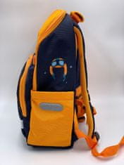 Klarion Štýlová oranžovo-modrá ergonomická školská taška Tom