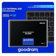 GoodRam SSD 480GB CL100 gen.3 SATA III interný disk 2.5", Solid State Drive