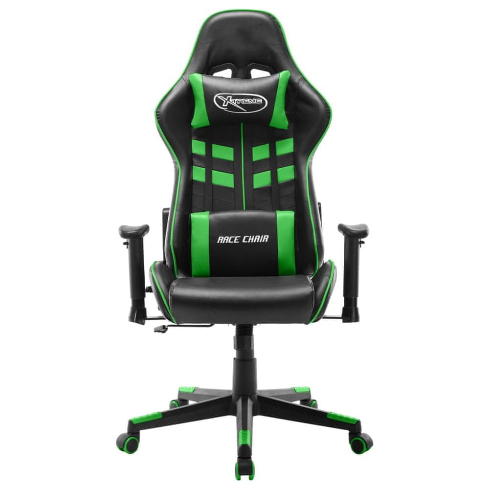 Vidaxl Herná stolička čierno-zelená umelá koža