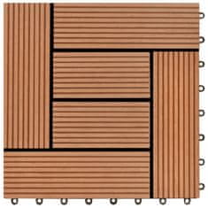 Vidaxl Podlahové dlaždice 22 ks, 30x30 cm, 2 m2, WPC, hnedé