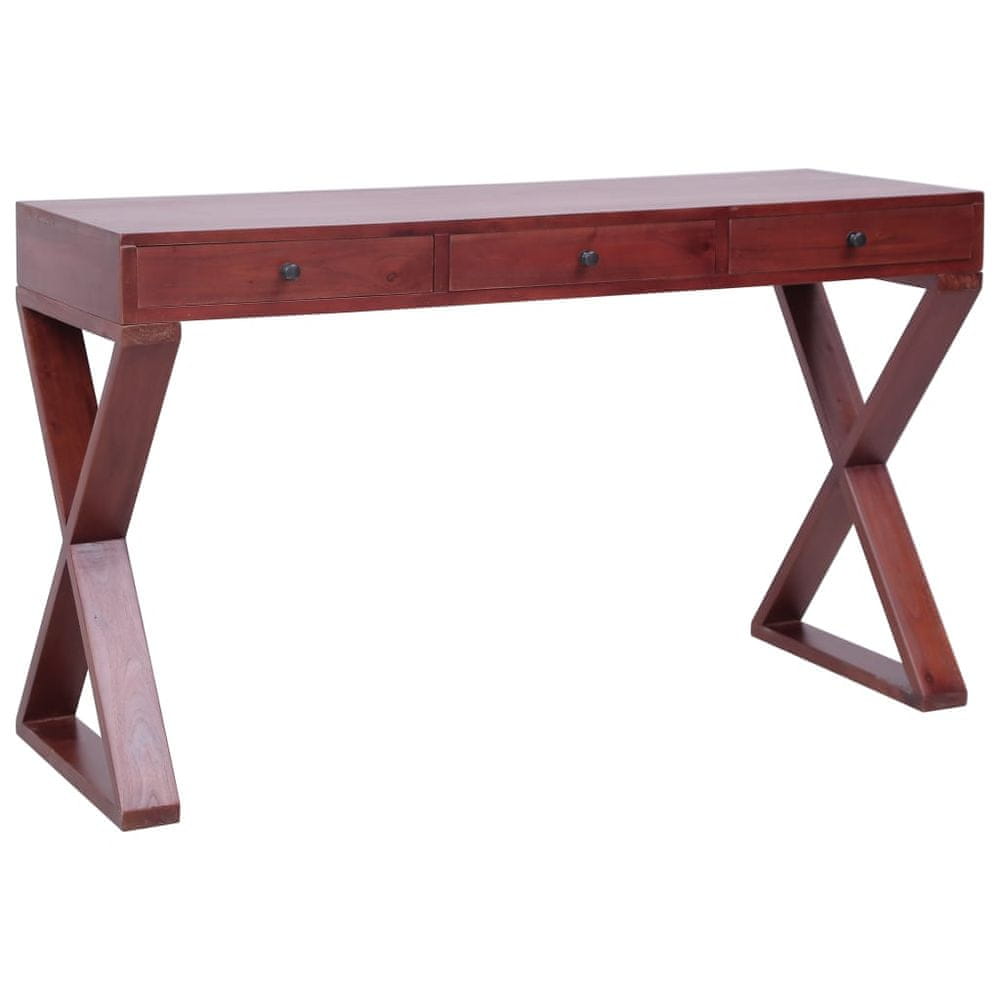 Petromila vidaXL Počítačový stôl hnedý 132x47x77 cm masívne mahagónové drevo