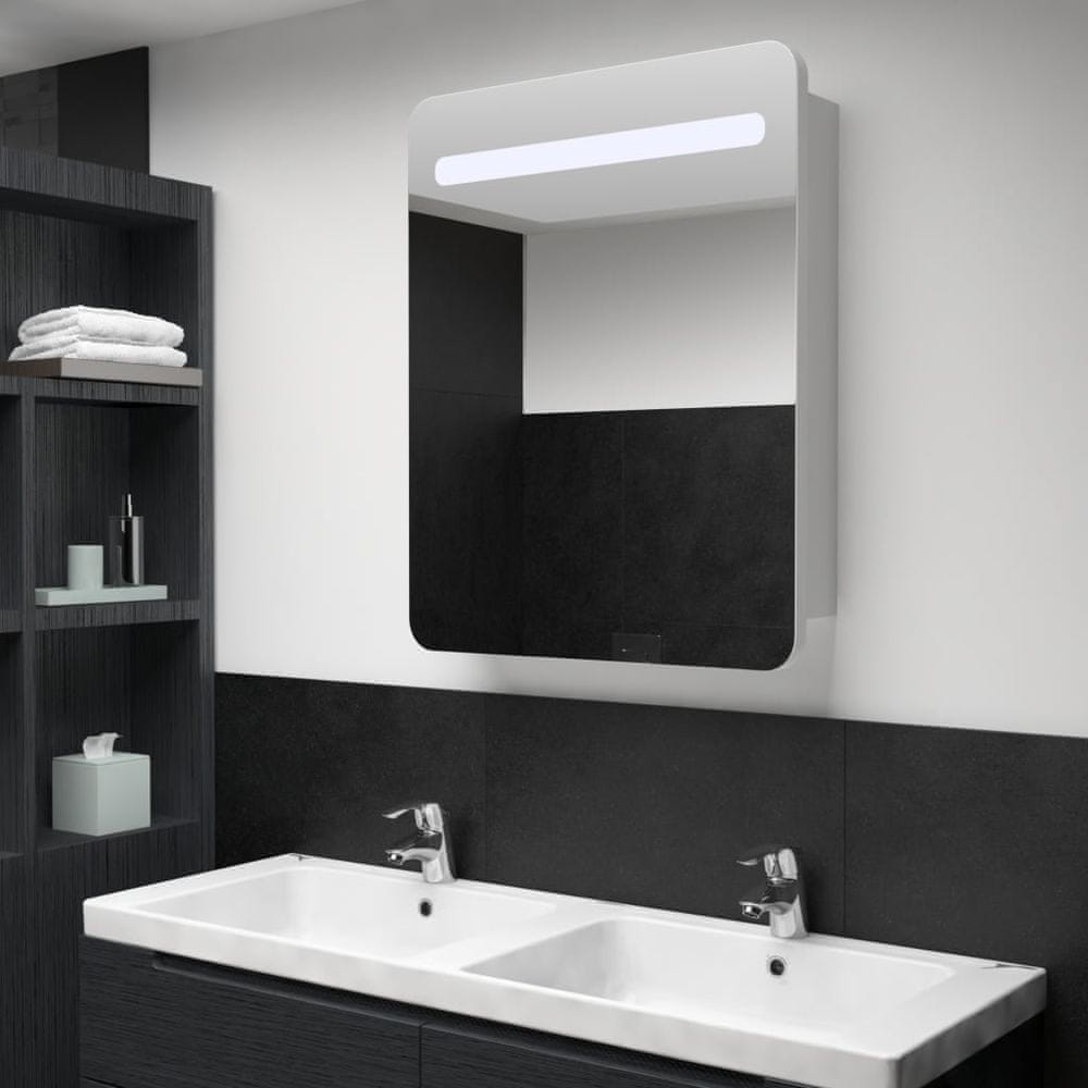 Vidaxl LED kúpeľňová zrkadlová skrinka 60x11x80 cm