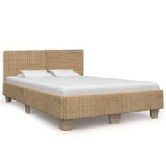 Vidaxl Ručne pletený posteľný rám, pravý ratan 140x200 cm