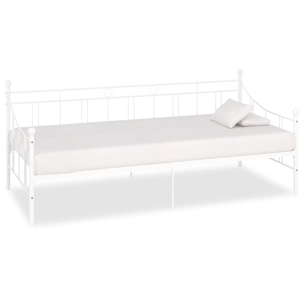 Petromila vidaXL Rám dennej postele biely kovový 90x200 cm