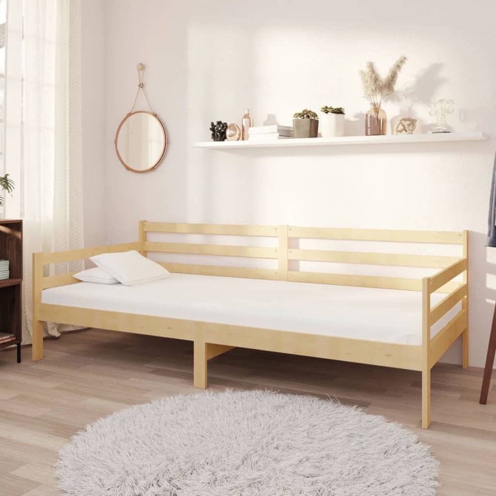 Vidaxl Denná posteľ s matracom 90x200 cm borovicový masív