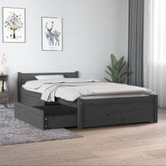 Vidaxl Rám postele so zásuvkami, sivý, 90x190 cm, jednolôžkový