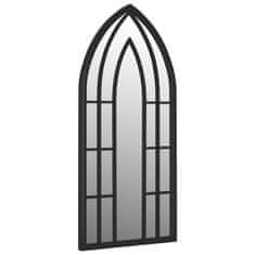Vidaxl Záhradné zrkadlo čierne 70x30 cm exteriérové železo
