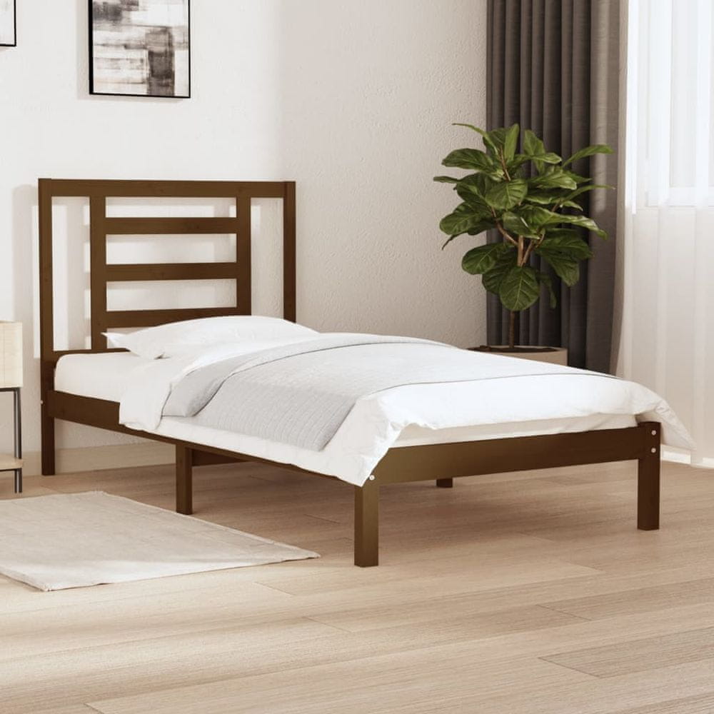 Vidaxl Rám postele, medovo hnedý, masívne borovicové drevo, 100 x 200 cm